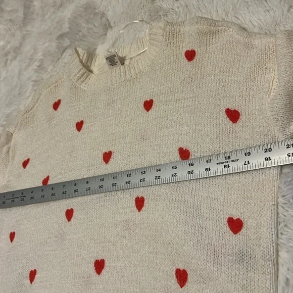 Sweet heart crewneck sweater creamy lightweight womens size small - Picture 6 of 8